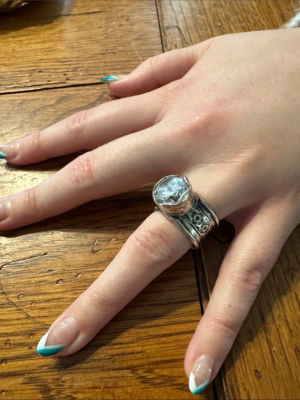Silpada Silver .925  Statement Ring with Clear Faceted Stone